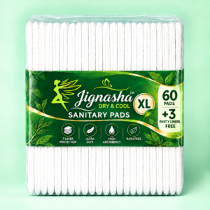 Jignasha Dry & Cool XL Sanitary Pads – Pack of 60 Pads + 3 Panty Liners Free